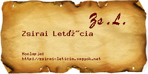 Zsirai Letícia névjegykártya