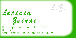 leticia zsirai business card
